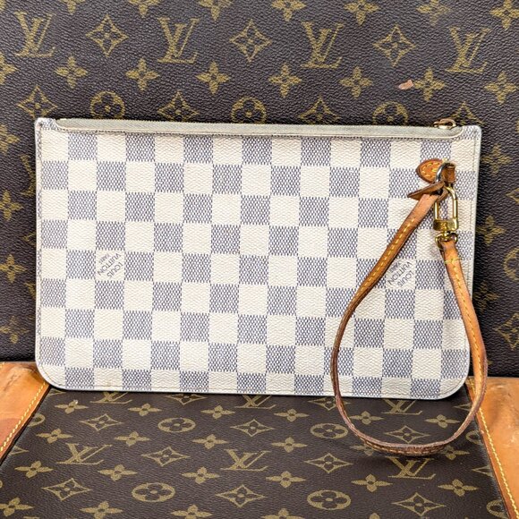 LOUIS VUITTON Damier Azur Neverfull Pouch - Picture 1 of 15